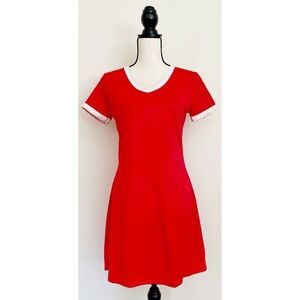 Vintage 90s Red Ringer T-Shirt Mini Dress
